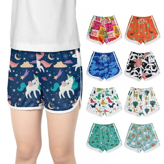 GYRATEDREAM Girl's Boy's Active Dolphin Shorts for Kids Bike Running Summer Beach Sports 3-8 Years