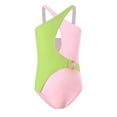 thumbnail image 1 of GYRATEDREAM Girl's One Piece Color Block Swimsuit Cute Cut Out Monokini Swimsuit Kids Bathing Suit Swimwear, 6-8 Years, 1 of 4