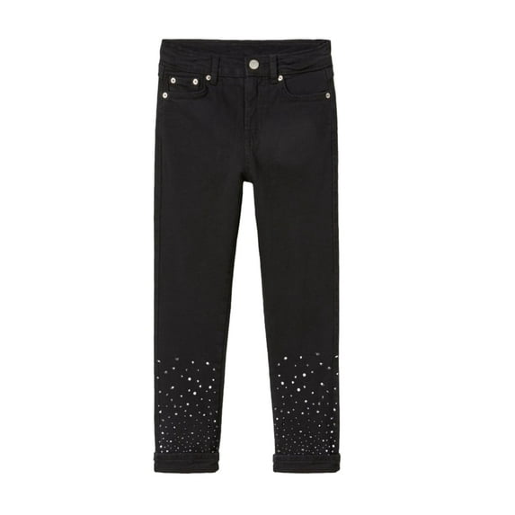 GYRATEDREAM Girl's Sparkly Rhinestone Baggy Jeans High Waisted Denim Pants with Pockets 2-10 Years
