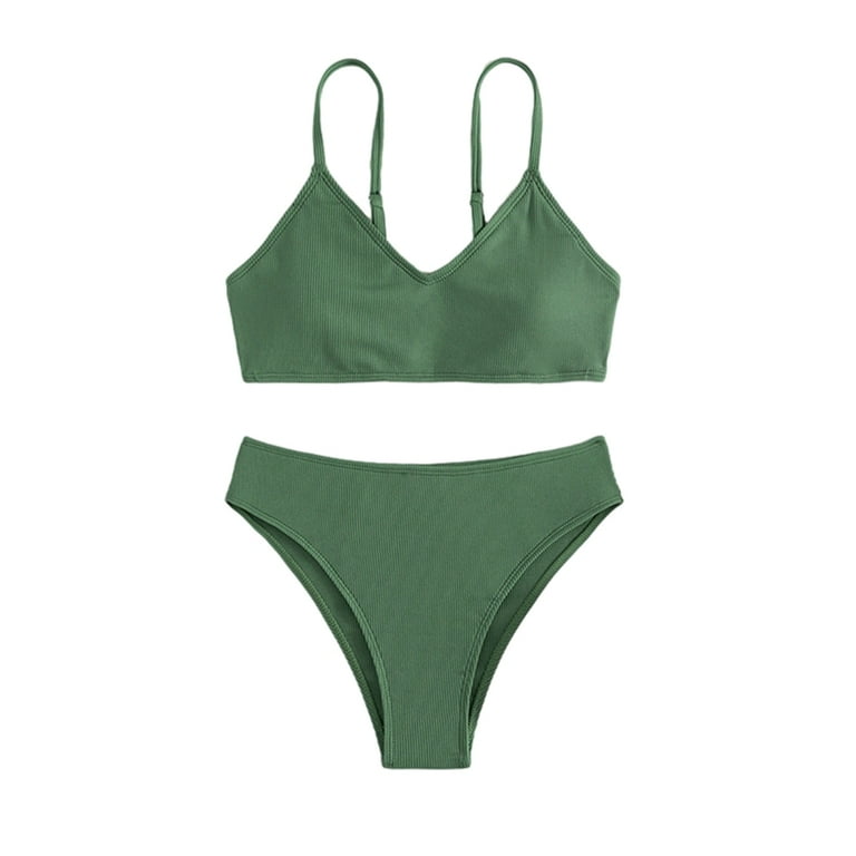 GYRATEDREAM Girl s Two Piece Swimsuit V Neck Spaghetti Strap
