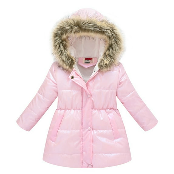 GYRATEDREAM Girl's Winter Coat Jacket Hooded Kids Toddler Parka Outwear Warm Cotton Puffer Hooded Jacket 4-10T
