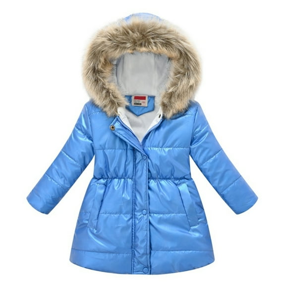 GYRATEDREAM Girl's Winter Coat Jacket Hooded Kids Toddler Waterproof Parka Outwear Warm Cotton Puffer Hooded Jacket for 4-10Y