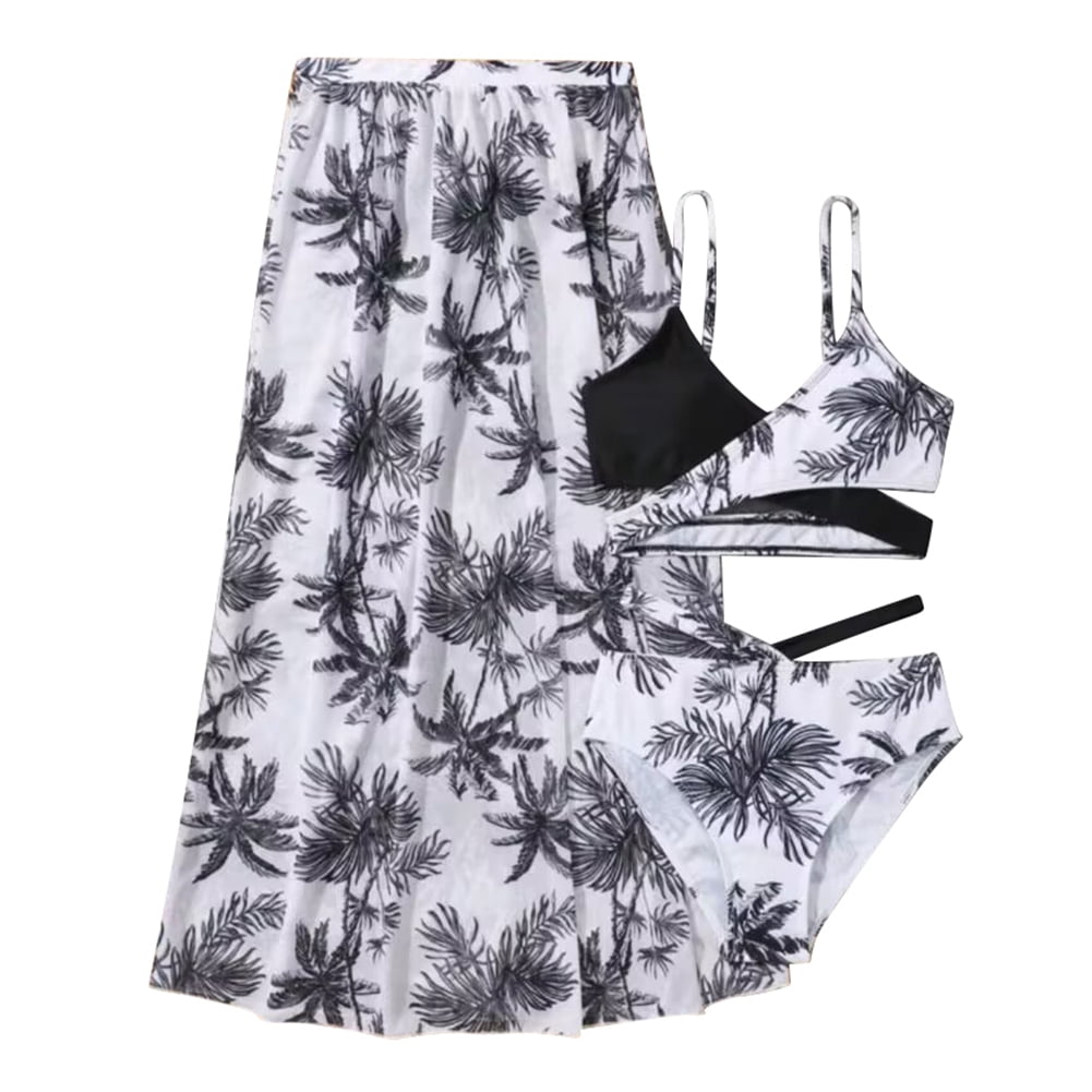 GYRATEDREAM Girls 3 Piece Swimsuit Criss Cross Wrap Bikini Set Bathing