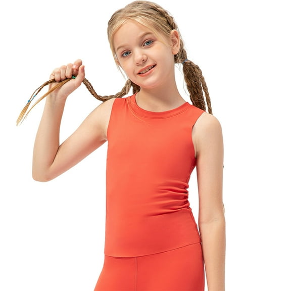 GYRATEDREAM Girls Athletic Tank Tops Dry Fit Active Performance Sleeveless Shirts 5-12 Years