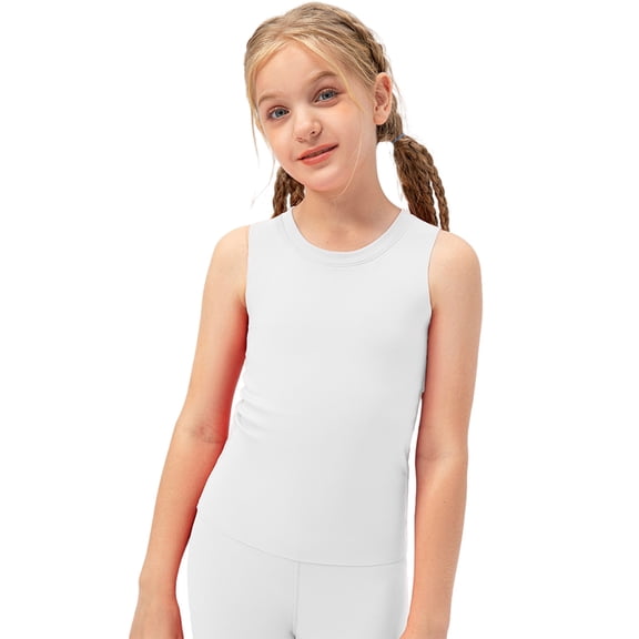 GYRATEDREAM Girls Athletic Tank Tops Dry Fit Active Performance Sleeveless Shirts 5-12 Years