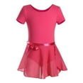 thumbnail image 1 of GYRATEDREAM Girls Ballet Leotards with Skirt Classic Short Sleeve and Criss-Cross Back Dance Gymnastic Ballerina Outfit Dress for 3-10 Years, 1 of 5