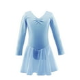 thumbnail image 1 of GYRATEDREAM Girls Ballet Leotards with Skirt Long Sleeve and Bow-Cross Back Dance Gymnastic Ballerina Outfit Dress Tutu Dress for 3-10 Years, 1 of 7