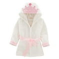 thumbnail image 1 of GYRATEDREAM Girls Bathrobes Kids Hooded Robes Plush Warm Fleece Pajamas Soft Coral Sleepwear, 1 of 5