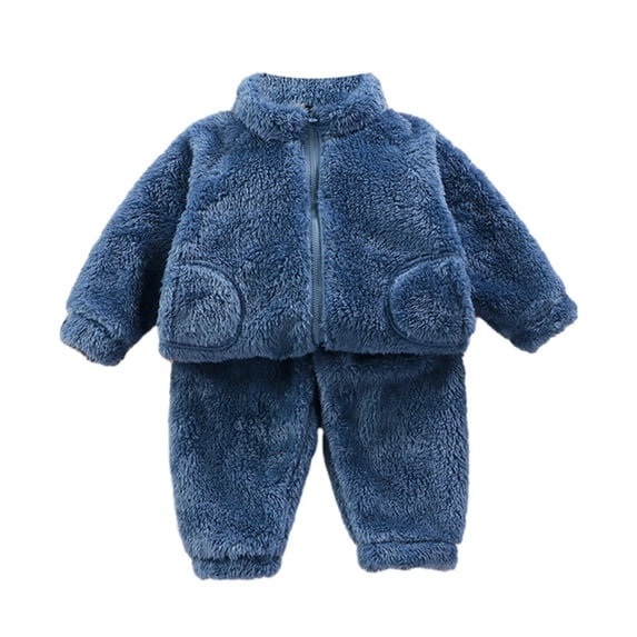 GYRATEDREAM Girls Boys Fuzzy Pants Set Fleece Sweatsuit Fluffy Zip Sweatshirt Pants Sets 2 Piece Outfits 1-7 Years