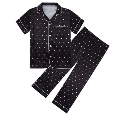 Happy Cherry Kids Pajama Set - Lightweight Satin Sleepwear For Boys & Girls