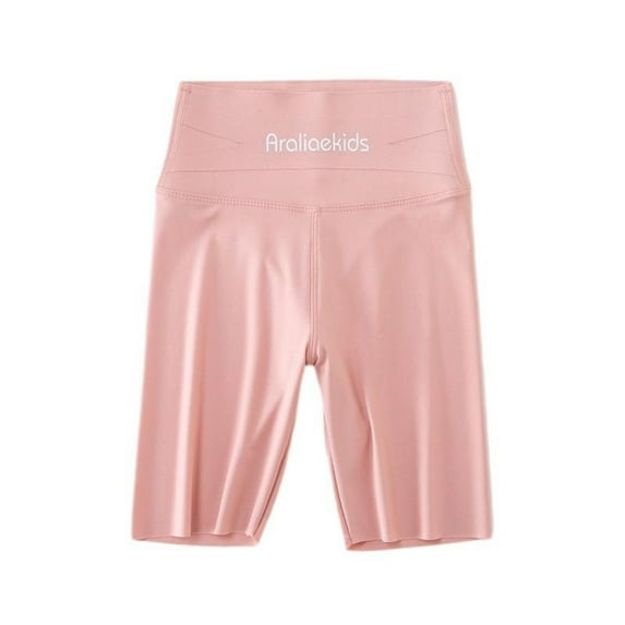 GYRATEDREAM Girls' Capri Leggings 3/4 Pants High Waisted Compression Yoga Tights for Toddler Kids Teens Dance Workout for 13-14Y Pink