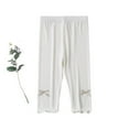 thumbnail image 1 of GYRATEDREAM Girls' Capri Leggings 3/4 Pants High Waisted Compression Yoga Tights for Toddler Kids Teens Dance Workout for 5-6Y White, 1 of 6