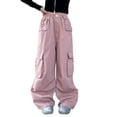 thumbnail image 1 of GYRATEDREAM Girls Cargo Pants Elastic Waist Casual Jogger Pants for Girls Streetwear Loose Parachute with Pockets 6-16Years, 1 of 8