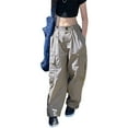 thumbnail image 1 of GYRATEDREAM Girls Cargo Pants Wide Leg Streetwear SweatPants with Pockets Causl Trendy Jogger Trousers 6-14 Years, 1 of 6