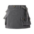 thumbnail image 1 of GYRATEDREAM Girls Cargo Skirt Cotton Elastic High Waist Short Mini Skirt with Pockets, 4-5 Years, 1 of 9
