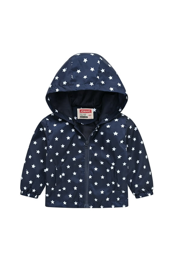 Kids Toddler Girls Cartoon Spring Fall Outerwear Windbreaker Zipper Hooded Lightweight Jackets Coat