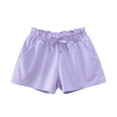 thumbnail image 1 of GYRATEDREAM Girls Cotton Pull on Stretch Tie Shorts with Knit Waistband Kids Solid Color Breathable Running Biker Shorts with Pocket Toddler Child for 2 Years-12 Years, 1 of 2