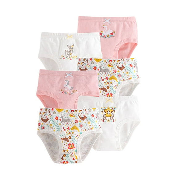 GYRATEDREAM Girls Cotton Underwear Breathable Toddler Panties Kids 6 Pack Stretch Hipster Briefs