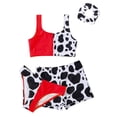 thumbnail image 1 of GYRATEDREAM Girls' Cow UPF 50+ Beach Sport Tankini 4-Piece Swimsuit With Cover-up Beach Shorts and Hair Band, 1 of 5