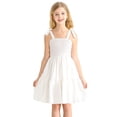 thumbnail image 1 of GYRATEDREAM Girls Dress Smocked Elastic Sundress Bow Straps Dress Summer Beach Casual Wear 6-14 Years, 1 of 9