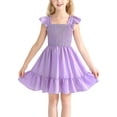 thumbnail image 1 of GYRATEDREAM Girls Dress Smocked Elastic Sundress Ruffle Sleeveless Dress Summer Beach Casual Dresses 6-13 Years, 1 of 9