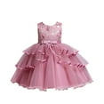 thumbnail image 1 of GYRATEDREAM Girls Embroidery Princess Dress Wedding Birthday Party Long Tail Prom Gowns, 1 of 2