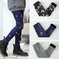 thumbnail image 1 of GYRATEDREAM Girls Fleece Lined Thick Leggings Colorful Autumn Winter Warm Pants 2-12 Years, 1 of 5