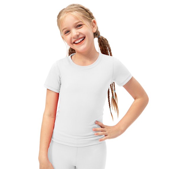 GYRATEDREAM Girls GYM Workout Short Sleeve Breathable T-Shirts for Athletic Yoga Running Dancing Tee Tops for 5-12 Years
