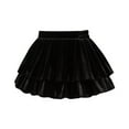thumbnail image 1 of GYRATEDREAM Girls Golden Velvet Pleated Layered Skirt Baby Kids Skater Skirt with Shorts Ruffle Flowy A-line Skirt Teen High Waisted Flared Mini Short Skirts for 2-15 Years, 1 of 4