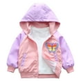 thumbnail image 1 of GYRATEDREAM Girls Hooded Lightweight Windbreaker Zip Hooded Jackets Autumn Long Sleeve Windproof Outwear, 1 of 9