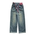 thumbnail image 1 of GYRATEDREAM Girls Jeans Baggy Pants Wide Leg/Flare/Skinny Denim Ripped High Waisted Teen Clothes Casual Streetwear Long Pants with Pocket Kids 5-14Y, 1 of 5
