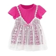 thumbnail image 1 of GYRATEDREAM Girls Lace Princess Dress Short Sleeve Mesh Cotton Petals Floral Dress Tutu Skirt Kids Birthday Formal Dress for 12-18M, 1 of 5
