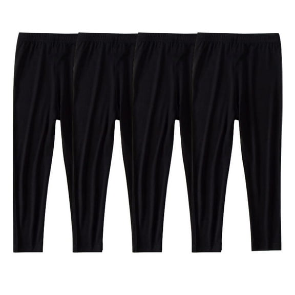 GYRATEDREAM Girls Leggings 4 Pack Thin Full Length Kids Teens Pants Toddler Footless Pull On Athletic Bottoms 3-14 Years