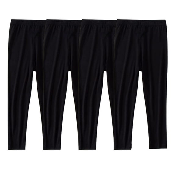 GYRATEDREAM Girls Leggings 4 Pack Thin Full Length Kids Teens Pants Toddler Footless Pull On Athletic Legging 3-14 Years