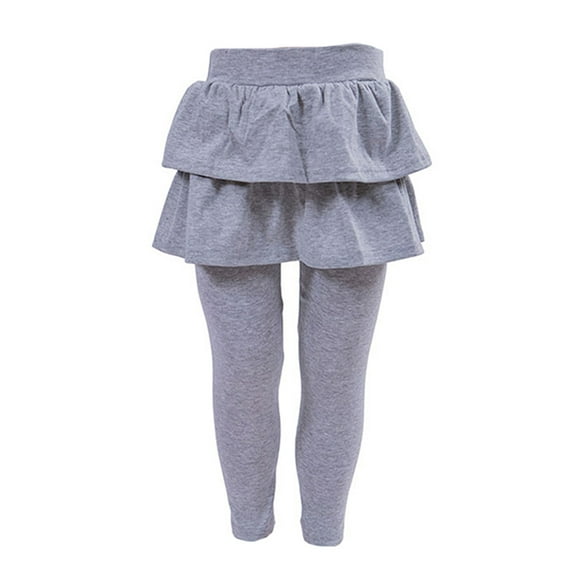 GYRATEDREAM Girls Leggings with Tutu Skirt Stretchy Ruffle Tight Pants for Toddler Kids 4-10T