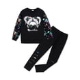 thumbnail image 1 of GYRATEDREAM Girls Leopard 2 Piece Outfit Long Sleeve Graphic Sweatshirt Cut Out Leggings Kids Clothes Set 6-14Y, 1 of 11