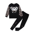 thumbnail image 1 of GYRATEDREAM Girls Leopard 2 Piece Outfit Long Sleeve Graphic Sweatshirt Cut Out Leggings Kids Clothes Set 6-14Y, 1 of 8