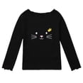 thumbnail image 1 of GYRATEDREAM Girls Lettuce Trim Basic Cute Cat Print Tee Shirts Casual Blouse Tops for 1-8T, 1 of 11