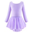 thumbnail image 1 of GYRATEDREAM Girls Long Sleeve Ballet Leotards with Shinny Skirts Criss-Cross Back Dance Dresses 5-12T, 1 of 12