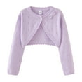 thumbnail image 1 of GYRATEDREAM Girls Long Sleeve Bolero Cardigan Kids Button Closure Knitted Shrug Cropped Sweaters Tops for 9-10Y Purple, 1 of 10