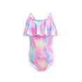 thumbnail image 1 of GYRATEDREAM Girls One Piece Swimsuits Gradient Bathing Suit for Kids Girls Ruffle Swimwear 5-12 Years, 1 of 11