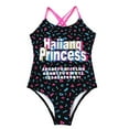 thumbnail image 1 of GYRATEDREAM Girls One-Piece Swimsuits Letter Print Bathing Suits Kids Sport Summer Beach Swimwear for 7-14 Years, 1 of 8