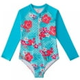 thumbnail image 1 of GYRATEDREAM Girls One Piece Swimsuits Long Sleeve Swimsuit Rash Guard Sunsuit Swimswear Zipper Front Bathing Suit, Size 2-3 Years, 1 of 6