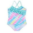 thumbnail image 1 of GYRATEDREAM Girls One Piece Swimsuits Quick Dry Beach Sets Bathing Suits Cross Shoulder Strap Swimwear for 7-8 Years, 1 of 9