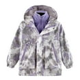 thumbnail image 1 of GYRATEDREAM Girls' Outdoor 3-In-1 Winter Jackets Kids Detachable Fleece Inner Windproof Hooded Jacket Coat Children Warm Zipper Waterproof Walking Outwear Purple for 4-16Y, 1 of 8