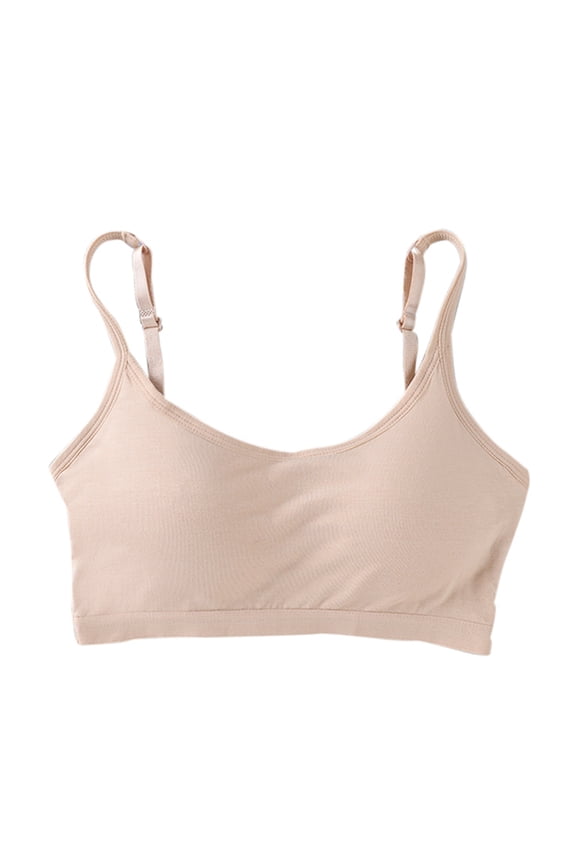 Girls Padded Training Bra Crop Cami Training Bras Seamless Bra Spaghetti Strap Sports Bra