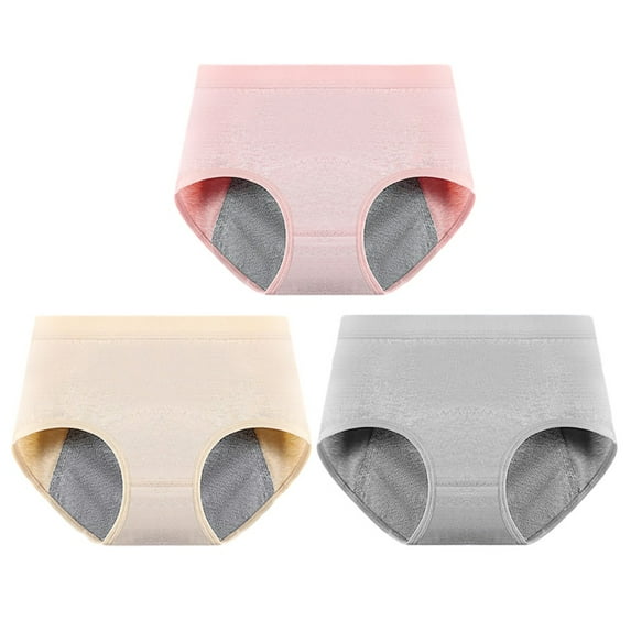 GYRATEDREAM Girls Period Underwear Menstrual Period Panties Cotton Protective Briefs Pack of 3 for 11-12 Years