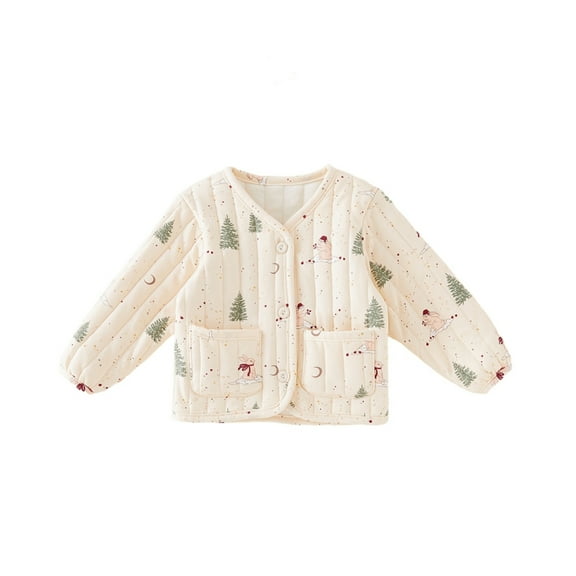 GYRATEDREAM Girls Quilted Jacket Long Sleeve Floral Coat Kids Soft Outerwear Jackets, 2-3 Years