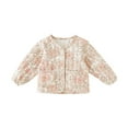 thumbnail image 1 of GYRATEDREAM Girls Quilted Jacket Long Sleeve Floral Coat Kids Soft Outerwear Jackets, 6-7 Years, 1 of 9