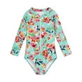 thumbnail image 1 of GYRATEDREAM Girls Rash Guard One Piece Swimsuits Long Sleeve UPF 50+ Zipper Bathing Suit Swimwear Beach Rashguard for 2-3Y, 1 of 6